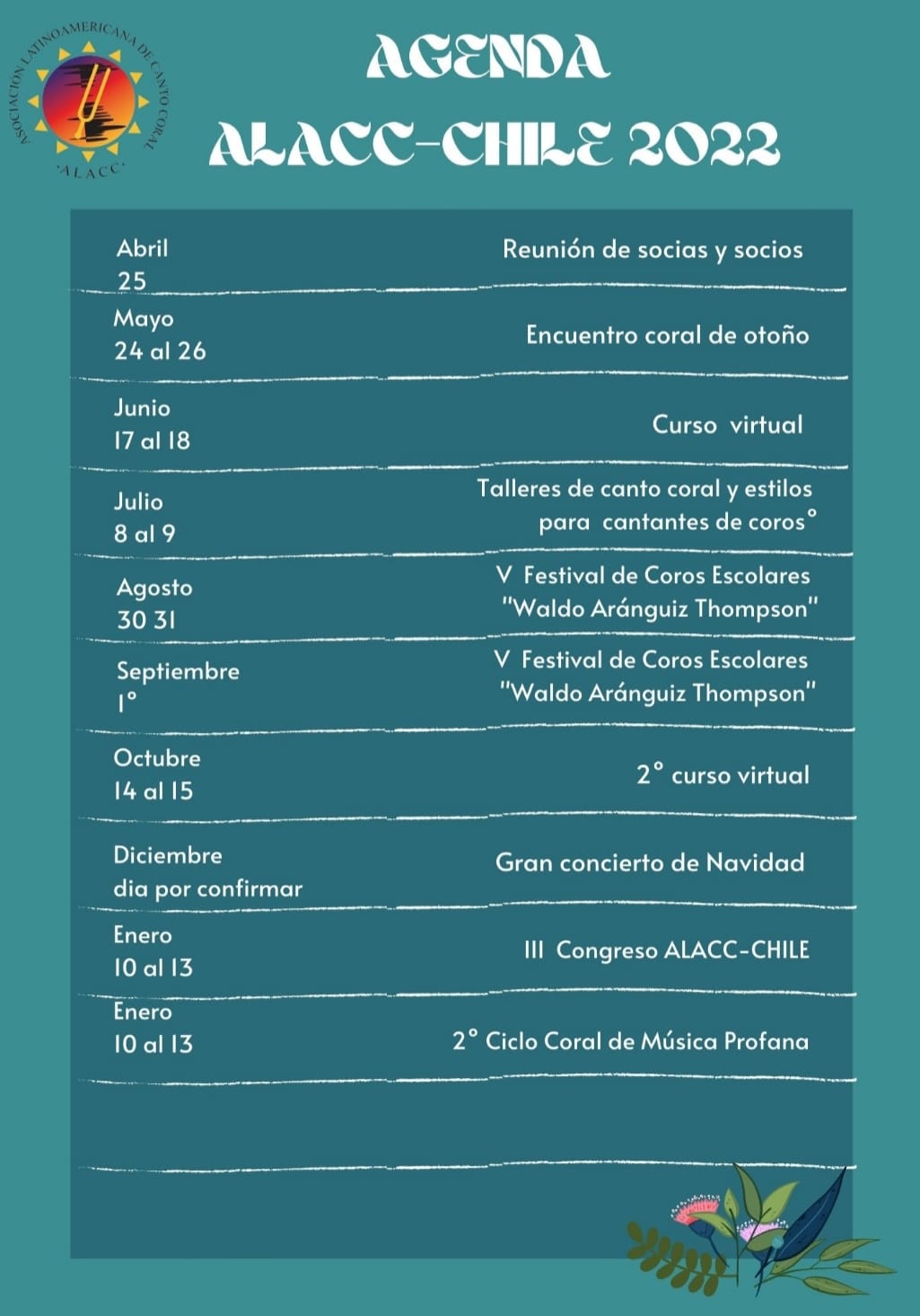 Agenda Actividades Alacc-Chile 2022